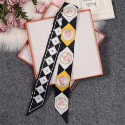Retro Bag Scarf Women Luxury Small Silk Scarf 2021 Handbag Ribbon Brand Fashion Hair band Head Scarf Long Skinny Scarf Wholesale