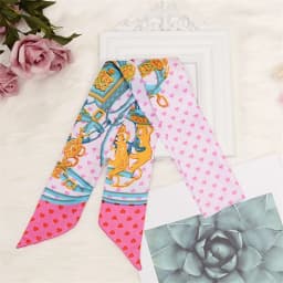 Retro Bag Scarf Women Luxury Small Silk Scarf 2021 Handbag Ribbon Brand Fashion Hair band Head Scarf Long Skinny Scarf Wholesale