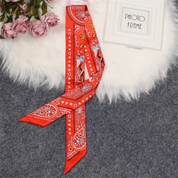 Retro Bag Scarf Women Luxury Small Silk Scarf 2021 Handbag Ribbon Brand Fashion Hair band Head Scarf Long Skinny Scarf Wholesale