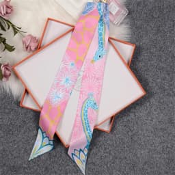 Retro Bag Scarf Women Luxury Small Silk Scarf 2021 Handbag Ribbon Brand Fashion Hair band Head Scarf Long Skinny Scarf Wholesale