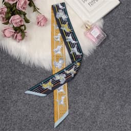 Retro Bag Scarf Women Luxury Small Silk Scarf 2021 Handbag Ribbon Brand Fashion Hair band Head Scarf Long Skinny Scarf Wholesale