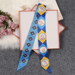 Retro Bag Scarf Women Luxury Small Silk Scarf 2021 Handbag Ribbon Brand Fashion Hair band Head Scarf Long Skinny Scarf Wholesale