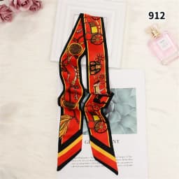 Retro Bag Scarf Women Luxury Small Silk Scarf 2021 Handbag Ribbon Brand Fashion Hair band Head Scarf Long Skinny Scarf Wholesale