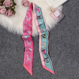 Retro Bag Scarf Women Luxury Small Silk Scarf 2021 Handbag Ribbon Brand Fashion Hair band Head Scarf Long Skinny Scarf Wholesale