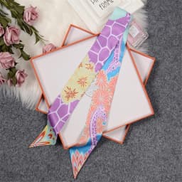 Retro Bag Scarf Women Luxury Small Silk Scarf 2021 Handbag Ribbon Brand Fashion Hair band Head Scarf Long Skinny Scarf Wholesale