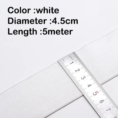 5Meters Sewing Elastic Band Heavy Stretch High Elasticity Knit Elastic Band for Sewing Waistband Elastic White black 10-60MM