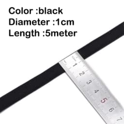 5Meters Sewing Elastic Band Heavy Stretch High Elasticity Knit Elastic Band for Sewing Waistband Elastic White black 10-60MM