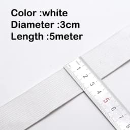 5Meters Sewing Elastic Band Heavy Stretch High Elasticity Knit Elastic Band for Sewing Waistband Elastic White black 10-60MM