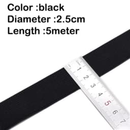5Meters Sewing Elastic Band Heavy Stretch High Elasticity Knit Elastic Band for Sewing Waistband Elastic White black 10-60MM
