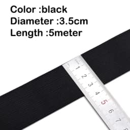 5Meters Sewing Elastic Band Heavy Stretch High Elasticity Knit Elastic Band for Sewing Waistband Elastic White black 10-60MM