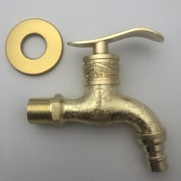 Anituqe Bronze Washing Machine Crane Decorative Outdoor Faucet , Vintage Garden Bibcock Tap Wall Mounted Mop  Brass WF