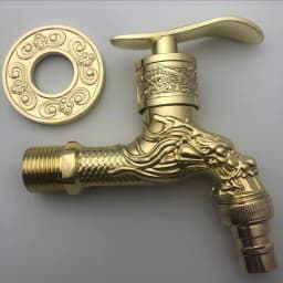 Anituqe Bronze Washing Machine Crane Decorative Outdoor Faucet , Vintage Garden Bibcock Tap Wall Mounted Mop  Brass WF