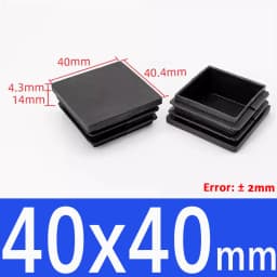 Rectangle/Square Black Plastic Blanking End Cap Pipe Inserts Plug Bung Steel Leg Stopfen 15x15mm to 100x100mm