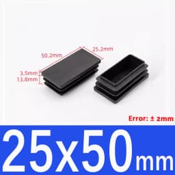 Rectangle/Square Black Plastic Blanking End Cap Pipe Inserts Plug Bung Steel Leg Stopfen 15x15mm to 100x100mm