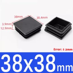Rectangle/Square Black Plastic Blanking End Cap Pipe Inserts Plug Bung Steel Leg Stopfen 15x15mm to 100x100mm