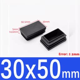 Rectangle/Square Black Plastic Blanking End Cap Pipe Inserts Plug Bung Steel Leg Stopfen 15x15mm to 100x100mm