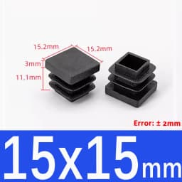 Rectangle/Square Black Plastic Blanking End Cap Pipe Inserts Plug Bung Steel Leg Stopfen 15x15mm to 100x100mm