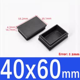 Rectangle/Square Black Plastic Blanking End Cap Pipe Inserts Plug Bung Steel Leg Stopfen 15x15mm to 100x100mm