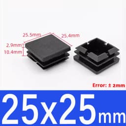 Rectangle/Square Black Plastic Blanking End Cap Pipe Inserts Plug Bung Steel Leg Stopfen 15x15mm to 100x100mm