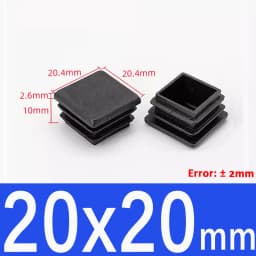 Rectangle/Square Black Plastic Blanking End Cap Pipe Inserts Plug Bung Steel Leg Stopfen 15x15mm to 100x100mm