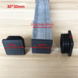 Rectangle/Square Black Plastic Blanking End Cap Pipe Inserts Plug Bung Steel Leg Stopfen 15x15mm to 100x100mm