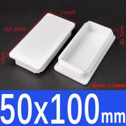 Rectangle/Square White Plastic Blanking End Cap Pipe Inserts Plug Bung Steel Leg Stopfen 15x15mm to 50x100mm