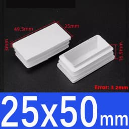 Rectangle/Square White Plastic Blanking End Cap Pipe Inserts Plug Bung Steel Leg Stopfen 15x15mm to 50x100mm