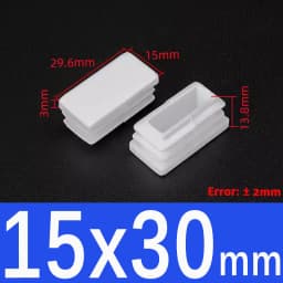 Rectangle/Square White Plastic Blanking End Cap Pipe Inserts Plug Bung Steel Leg Stopfen 15x15mm to 50x100mm