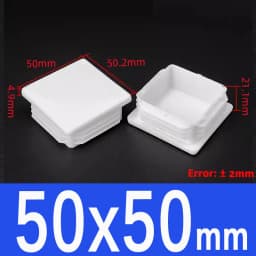 Rectangle/Square White Plastic Blanking End Cap Pipe Inserts Plug Bung Steel Leg Stopfen 15x15mm to 50x100mm