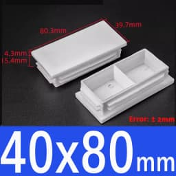 Rectangle/Square White Plastic Blanking End Cap Pipe Inserts Plug Bung Steel Leg Stopfen 15x15mm to 50x100mm