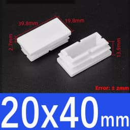 Rectangle/Square White Plastic Blanking End Cap Pipe Inserts Plug Bung Steel Leg Stopfen 15x15mm to 50x100mm