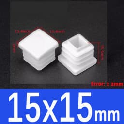 Rectangle/Square White Plastic Blanking End Cap Pipe Inserts Plug Bung Steel Leg Stopfen 15x15mm to 50x100mm
