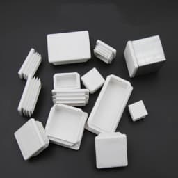 Rectangle/Square White Plastic Blanking End Cap Pipe Inserts Plug Bung Steel Leg Stopfen 15x15mm to 50x100mm