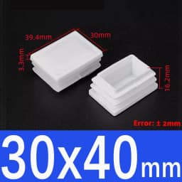 Rectangle/Square White Plastic Blanking End Cap Pipe Inserts Plug Bung Steel Leg Stopfen 15x15mm to 50x100mm