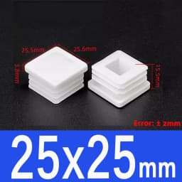 Rectangle/Square White Plastic Blanking End Cap Pipe Inserts Plug Bung Steel Leg Stopfen 15x15mm to 50x100mm