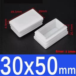 Rectangle/Square White Plastic Blanking End Cap Pipe Inserts Plug Bung Steel Leg Stopfen 15x15mm to 50x100mm