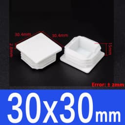 Rectangle/Square White Plastic Blanking End Cap Pipe Inserts Plug Bung Steel Leg Stopfen 15x15mm to 50x100mm