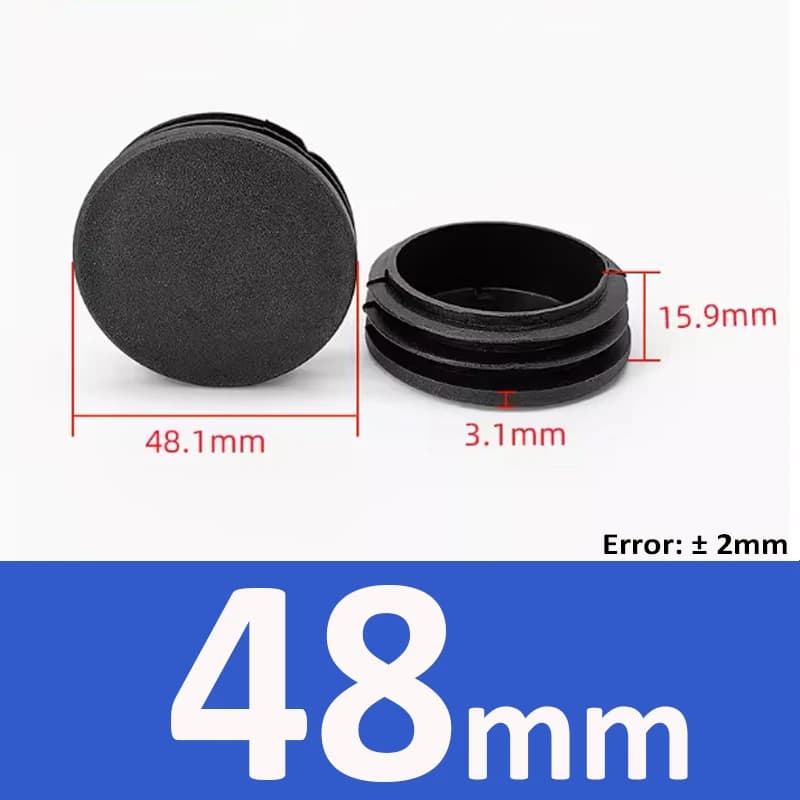 Round Plastic Blanking End Cap Black Tube Pipe Inserts Plug Chair Table Feet Cap Tube Pipe Insert Plug Decorative Dust Cover