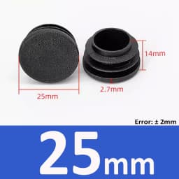 Round Plastic Blanking End Cap Black Tube Pipe Inserts Plug Chair Table Feet Cap Tube Pipe Insert Plug Decorative Dust Cover