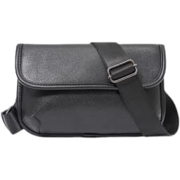 LEBSGE New Men Small Crossbody Square Bag Pu Leather Black Color Street Style Small Shoulder Bag Mobile Phone Bag Diagonal Bag