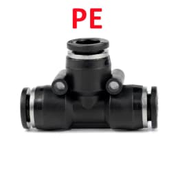High Quality Black Pneumatic Fitting Pipe Connector Tube Air Quick Fittings 3/4/6/8/10/12/14/16mm PU PY PK PE PV SA HVFF  PZA PM