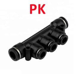 High Quality Black Pneumatic Fitting Pipe Connector Tube Air Quick Fittings 3/4/6/8/10/12/14/16mm PU PY PK PE PV SA HVFF  PZA PM