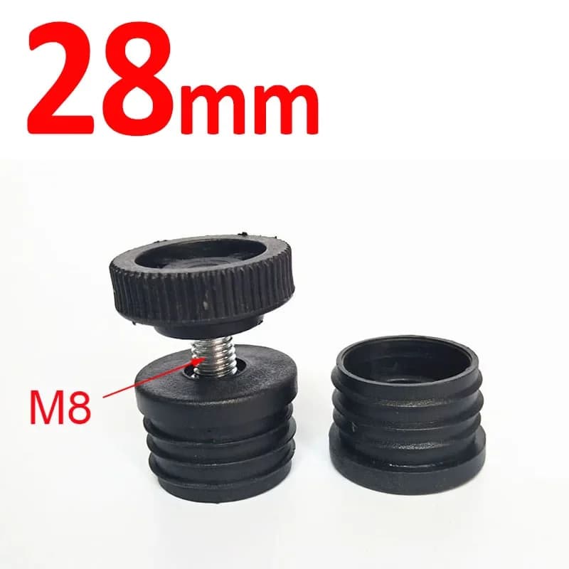 1/2/4Pcs Round Square Adjustable Foot Mats With Nuts Pipe Plug Furniture Tube Cover