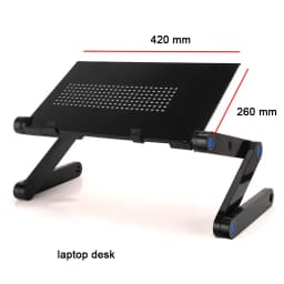 Adjustable Laptop Desk Stand Cooler fan Portable Ergonomic Lapdesk For Bed Sofa PC Notebook Table Desk With Mouse Pad Aluminum