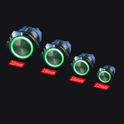12/16/19/22mm Waterproof Metal Push Button Switch LED Light Momentary Latching Car Engine Power Switch 5V 12V 24V 220V Red Blue