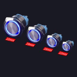 12/16/19/22mm Waterproof Metal Push Button Switch LED Light Momentary Latching Car Engine Power Switch 5V 12V 24V 220V Red Blue