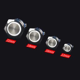 12/16/19/22mm Waterproof Metal Push Button Switch LED Light Momentary Latching Car Engine Power Switch 5V 12V 24V 220V Red Blue