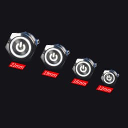 12/16/19/22mm Waterproof Metal Push Button Switch LED Light Momentary Latching Car Engine Power Switch 5V 12V 24V 220V Red Blue