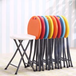 Thickened Plastic Folding Stool Household Living Furniture Round Restaurant Folding Chair Multifunctional Outdoor Portable Seats