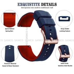 Premium Silicone Watch Band Quick Release Rubber Watch Strap 18mm 20mm 22mm Watch Strap Watch Replacement Watchband